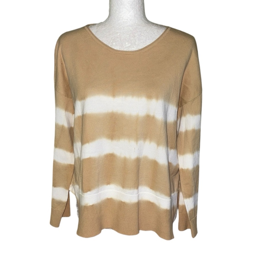 Piazza Sempione Italy Tan & White Tie Dye Pullover Sweater - L